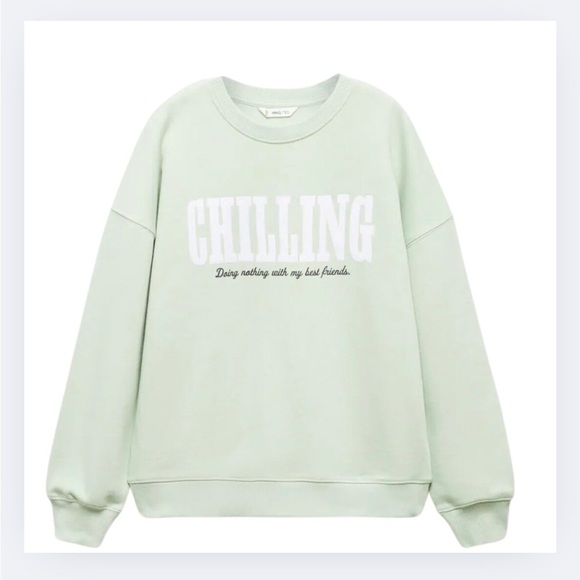MANGO Mint Girl ‘s 'Chilling' Sweatshirt - Picture 1 of 6